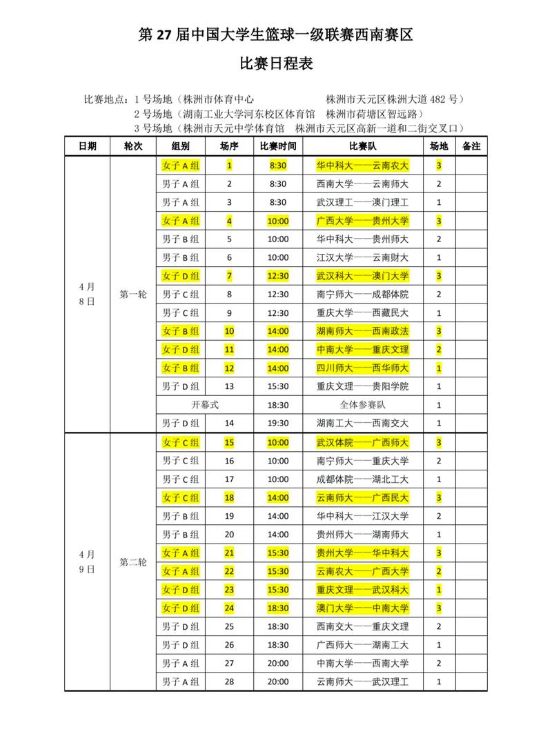 cba男篮赛程表和排名
