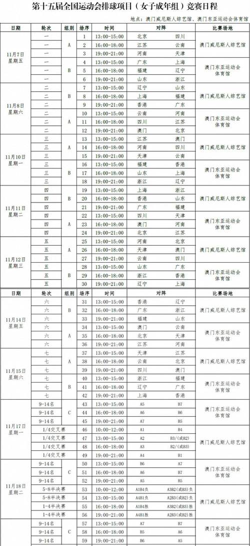 2023女排比赛日程表 最新消息及时间