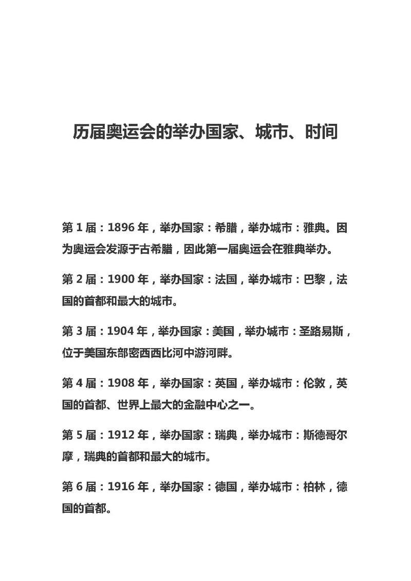 第一届奥运会的由来